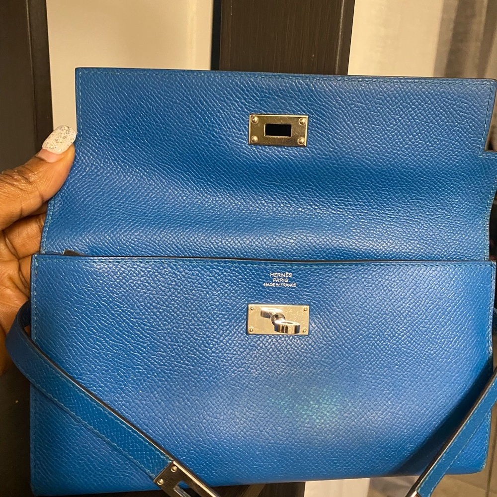 Authentic Hermes Kelly Blue Wallet with COA - Picture 4 of 7